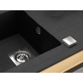 Automatischer Abfluss quadratisch verchromt für Einbeckenspüle